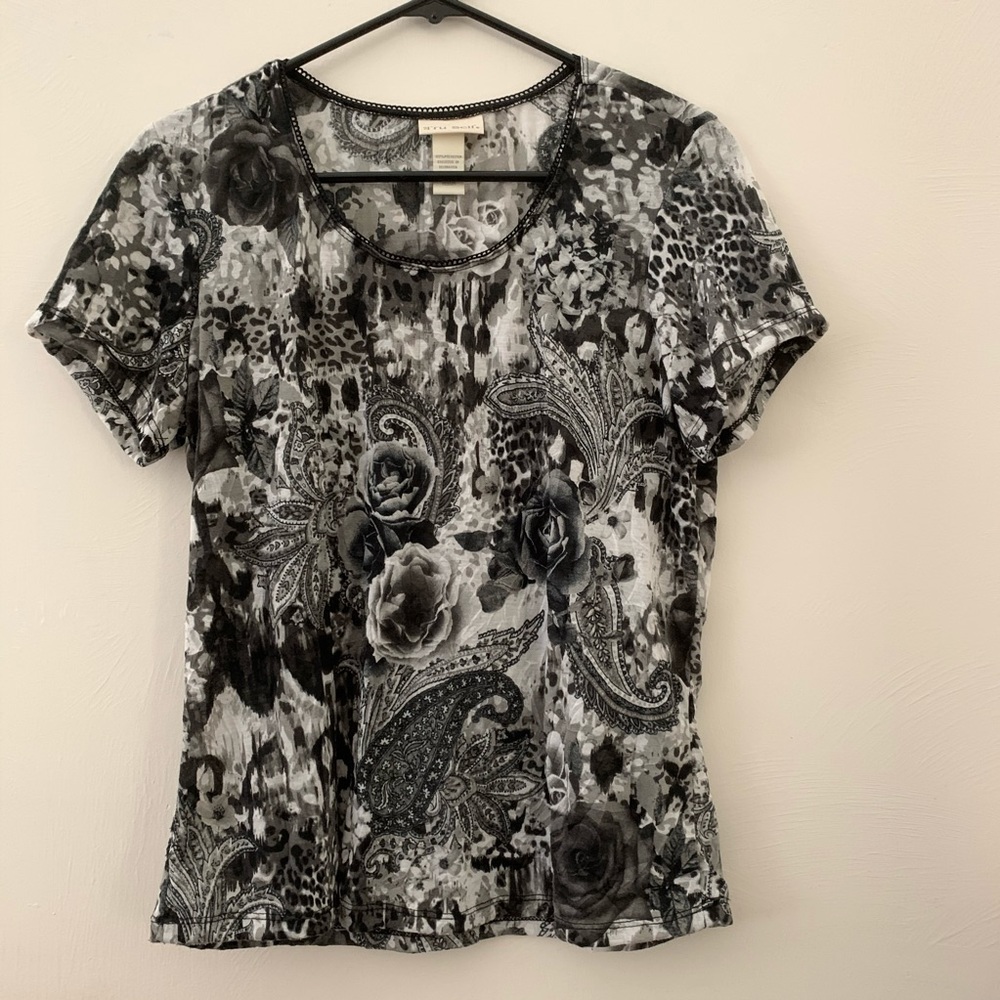 Black/Grey Floral/Paisley Blouse